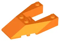 Orange Wedge 6 x 4 Cutout with Stud Notches