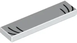 White Tile 1 x 4 with Black Eyelashes Pattern