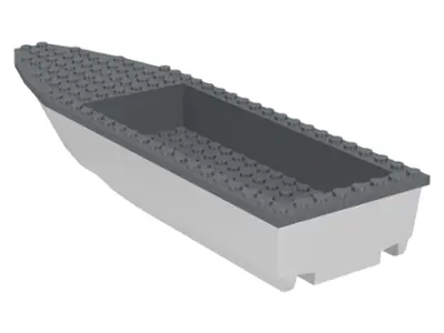 White Boat, Hull Unitary 28 x 8 with Dark Bluish Gray Top (92710 / 92711)