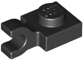 Black Plate, Modified 1 x 1 with U Clip (Horizontal Grip)
