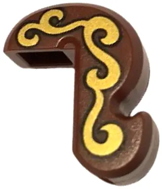 Reddish Brown Cat Tail with Gold Swirls Pattern