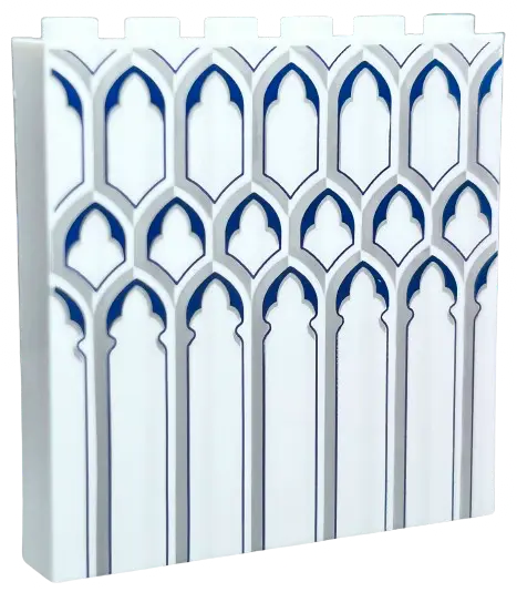 White Panel 1 x 6 x 5 with Light Bluish Gray Ironwork Pattern