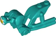Dark Turquoise Motorcycle Fairing, Stuntz Dual Exhaust Bike with Fried Egg on Headlight Pattern