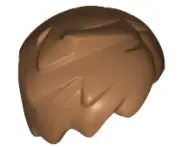 Medium Nougat Minifigure, Hair Short Tousled with Side Part and Lock Sticking Up