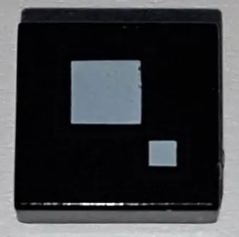 Black Tile 1 x 1 with 2 White Squares Pattern (BrickHeadz Square Eye)
