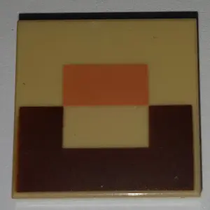 Tan Tile 2 x 2 with Pixelated Medium Nougat and Reddish Brown Pattern (Minecraft Steve Nose and Mout