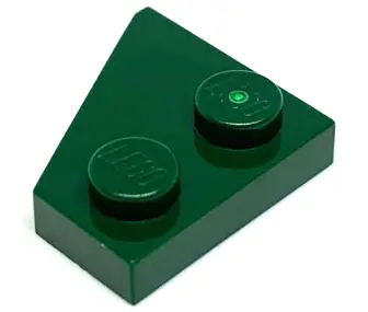 Dark Green Wedge, Plate 2 x 2  Right