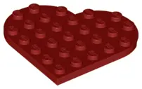 Dark Red Plate, Round 6 x 6 Heart
