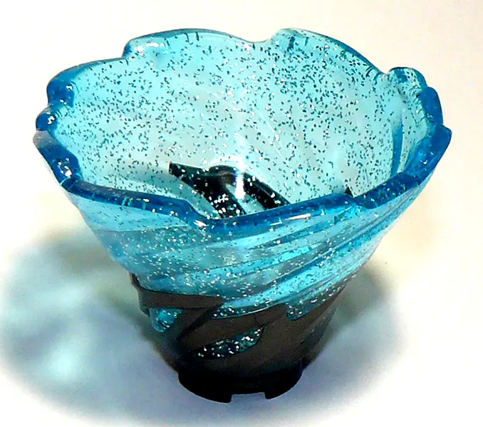 Pearl Dark Gray Tornado of Spinjitzu Narrow with Molded Glitter Trans-Light Blue Top Pattern