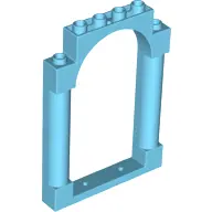 Medium Azure Door, Frame 1 x 6 x 7 Arched with Notches and Rounded Pillars