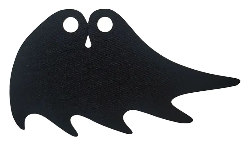 Black Minifigure Cape Cloth, Scalloped 5 Points (Batman), Asymmetrical Waving - Traditional Starched