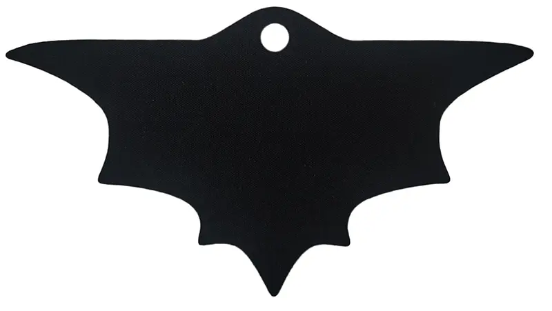 Black Minifigure Cape Cloth, Scalloped 7 Points, Wide, Single Top Hole (Batman) - Traditional Starch