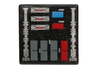 Black Road Sign 2 x 2 Square with Open O Clip with Lights Pattern