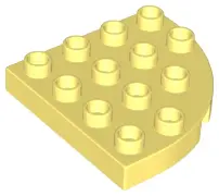 Bright Light Yellow Duplo, Plate Round Corner 4 x 4