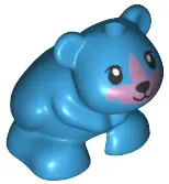 Dark Azure Hamster / Mouse, Friends Style with Black Eyes, Nose and Mouth and Metallic Pink Muzzle P