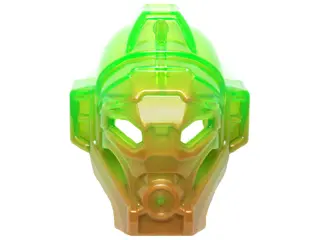 Pearl Gold Bionicle Mask of Jungle with Marbled Trans-Bright Green Pattern