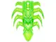 Trans-Bright Green Bionicle Spine Armor with 8 Ribs