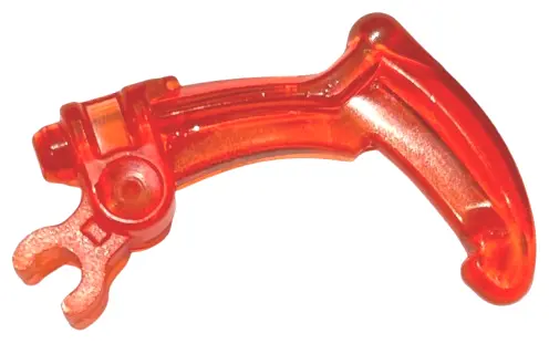 Trans-Neon Orange Bionicle Weapon Claw - Bent and Notched with Clip