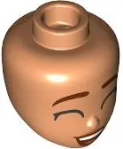Nougat Mini Doll, Head Friends with Reddish Brown Eyebrows, Black Closed Eyes, Open Mouth with Teeth
