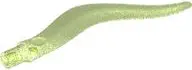Satin Trans-Bright Green Wave Rounded Curved Single with Bar End (Flame, Sword)