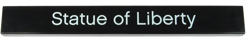 Black Tile 1 x 8 with 'Statue of Liberty' Pattern
