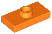 Orange Plate, Modified 1 x 2 with 1 Stud with Groove (Jumper)