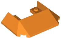 Orange Wedge 6 x 4 Cutout (Train Roof) with 5 Large Bottom Tubes