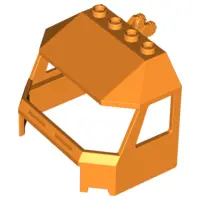 Orange Windscreen 4 x 6 x 4 Cab with Hinge and 1 x 4 Bottom Cutout