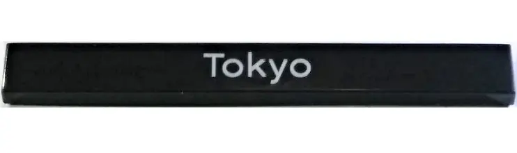 Black Tile 1 x 8 with 'Tokyo' Pattern