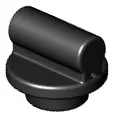Black Plate, Round 1 x 1 with Bar Handle on Short Stem