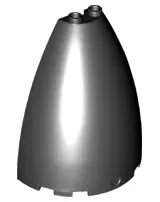 Black Cone Half 6 x 3 x 6 (Elliptic Paraboloid) with 2 x 1 Top
