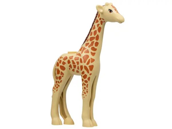 Tan Giraffe, Friends Style with Dark Orange Eyes and Spots, Reddish Brown Mane Pattern
