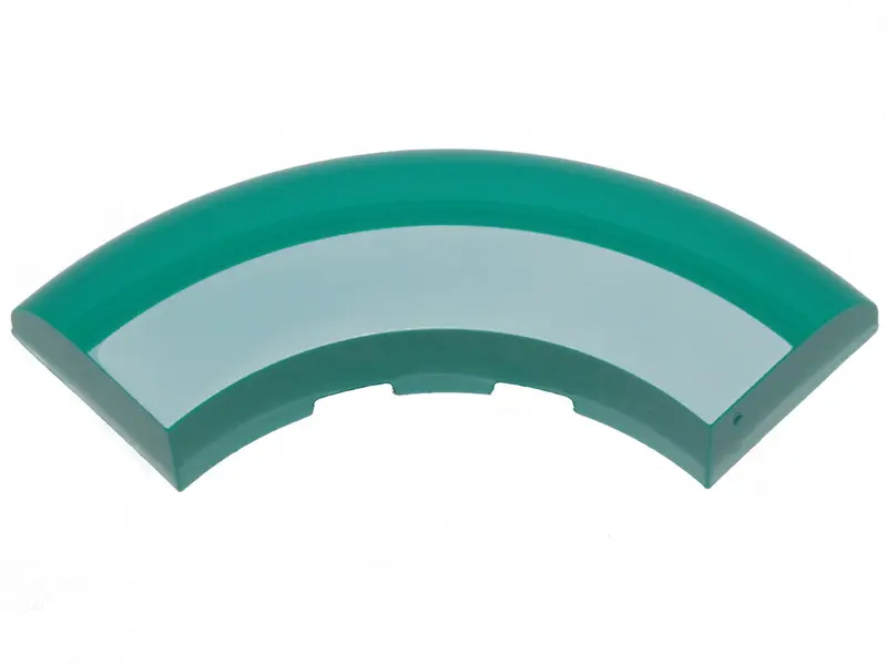 Dark Turquoise Brick, Round Corner 5 x 5 x 1 without Studs with White Stripe Pattern