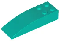 Dark Turquoise Slope, Curved 6 x 2