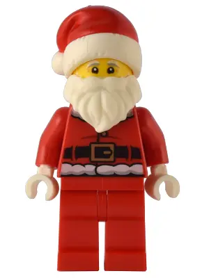 Santa - Fur Lined Jacket with 2 Wrinkles on Back, Red Legs