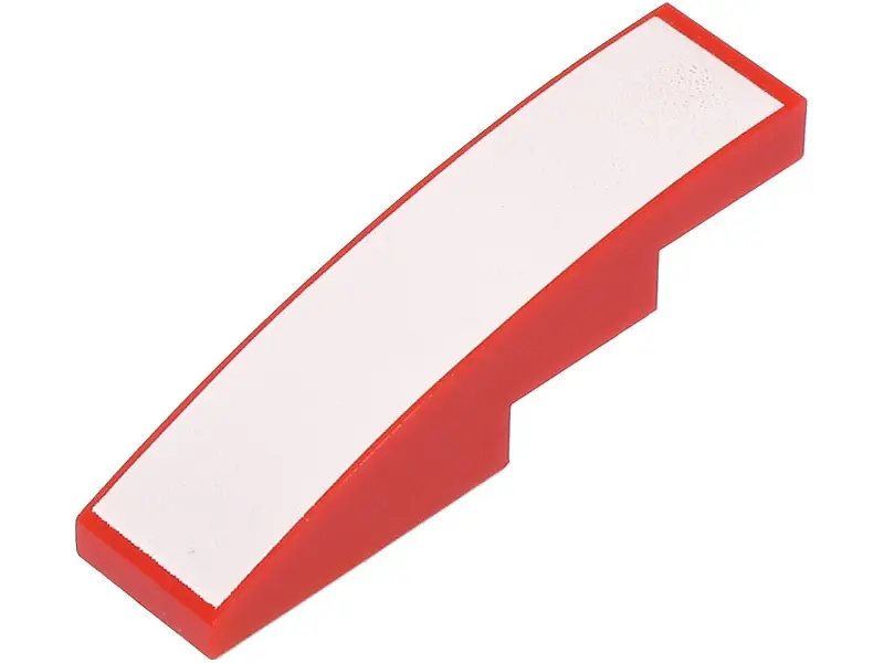 Red Slope, Curved 4 x 1 with White Surface Pattern