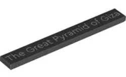 Black Tile 1 x 8 with 'The Great Pyramid of Giza' Pattern