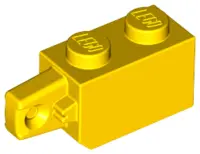 Yellow Hinge Brick 1 x 2 Locking with 1 Finger Vertical End