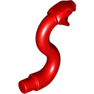 Red Snake Head with Open Mouth, Fangs and Curved Neck with Bar