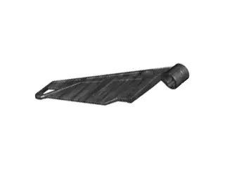 Pearl Dark Gray Bionicle Wing Small / Tail with Axle Hole