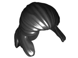 Black Minifigure, Hair Pulled Back