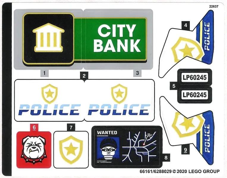 Sticker Sheet for Set 60245 - (66161/6288029)