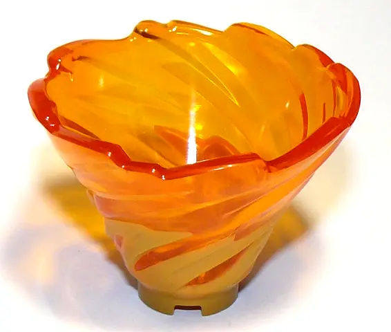 Pearl Gold Tornado of Spinjitzu Narrow with Molded Trans-Orange Top Pattern