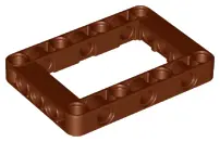 Reddish Brown Technic, Liftarm, Modified Frame Thick 5 x 7 Open Center
