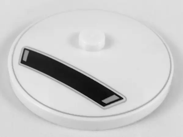 White Dish 4 x 4 Inverted (Radar) with Solid Stud with Dark Bluish Gray Circle and Wide Black Trapez