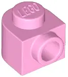Pink Brick, Round 1 x 1 x 2/3 Half Circle Extended with Stud on Side