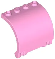Pink Panel 3 x 4 x 3 Curved with Double Clip Hinge