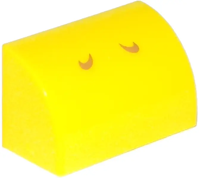 Slope, Curved 1 x 2 with Bottom Stud Holder with 2 Dark Orange Curved Lines Pattern (Super Mario Bab