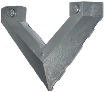 Flat Silver Wedge 6 x 8 Pointed Cutout