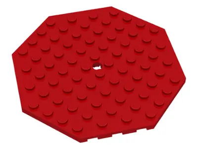 Red Plate, Modified 10 x 10 Octagonal with Hole